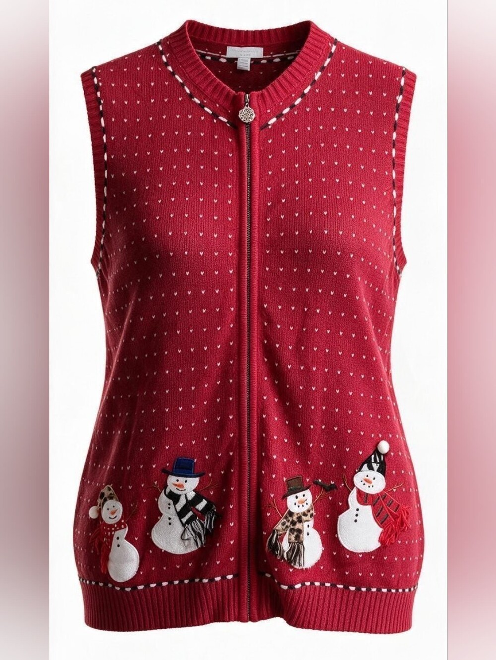 Vintage Charter Club Christmas Snowman Embroidered Sweater Vest 3XL Grannycore